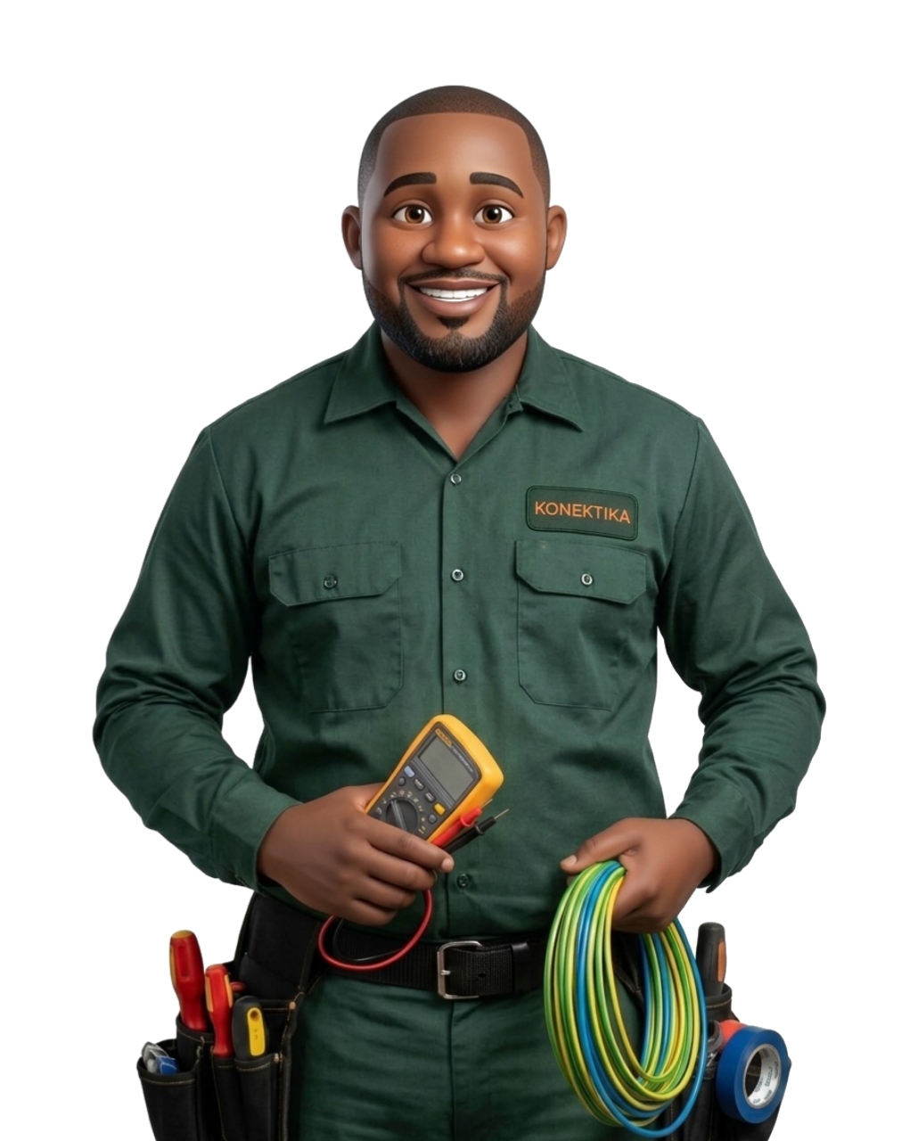 Fundi Umeme akifanya kazi